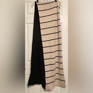 Striped Black and Cream Winter Scarf / Wrap